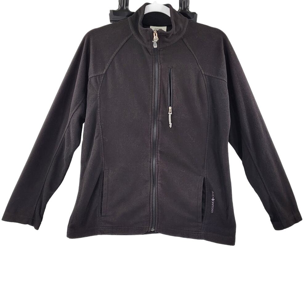 Black Diamond Fleece Black Full Zip Up Long Sleeve Sweater Jacket Women's Size M